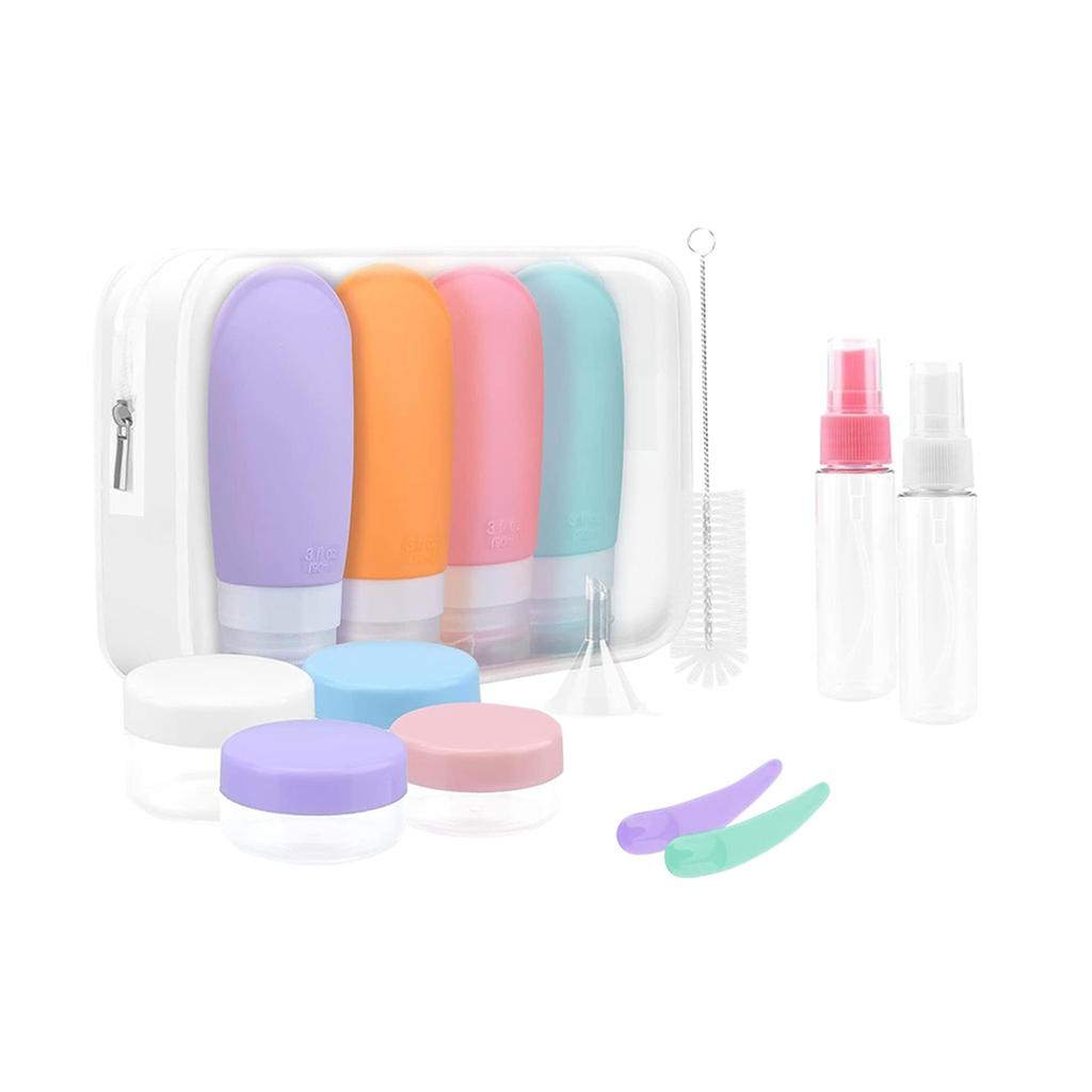 Recipiente de stors din silicon rezistente la scurgeri pentru articole de toaletă, balsam, șampoane, loțiuni și accesorii pentru spălat corporal