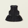 Girls Small Style Sleeveless Vest Skirt 2024 Autumn And Winter New Baby Black Light Luxury Hot Drilling Dress