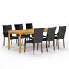 VidaXL 7-Piece Garden Dining Set Patio Dining Furniture Garden Lounge Table and Dining Chairs 3067878