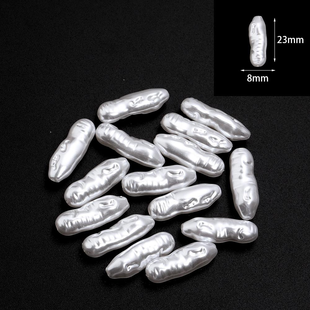 20pcs White ABS Imitation Pearl Beads Irregular Baroque Imitation Pearls Loose Spacer Beads For Jewelry Making DIY Accessories