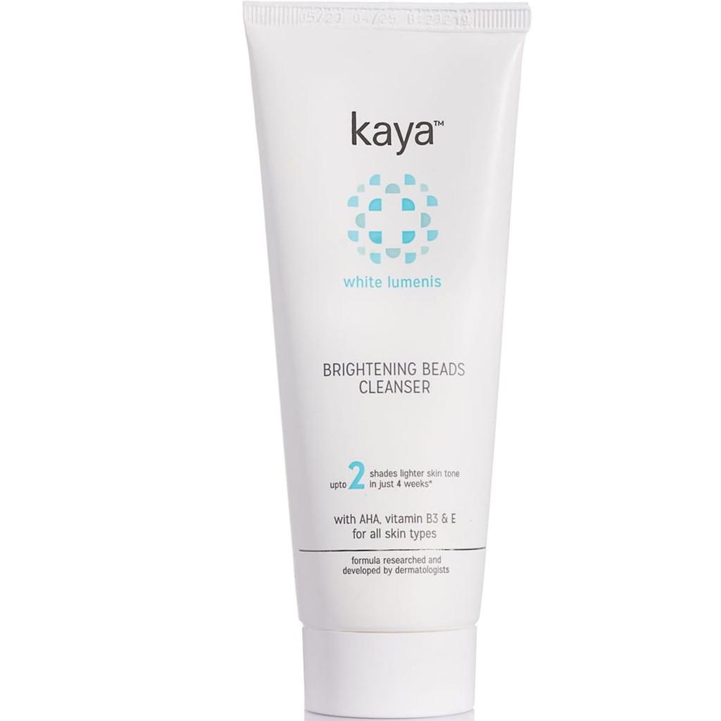 Kaya Clinic Brightening Beads Cleanser with AHA, Niacinamide, Vitamin E, Daily Use Exfoliating & Brightening Face Wash, Hydrating Cleanser for Al
