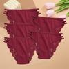 5PCS Women Lace Floral Underpants Sexy Triple Belts Panties Female Low-Waist Perspective Briefs Soft Lingerie Underwear