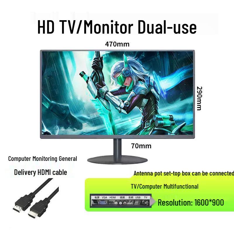 Ultra-thin HD LCD Desktop Monitor: 19, 20, 22, 24, 27-inch 4K Screen