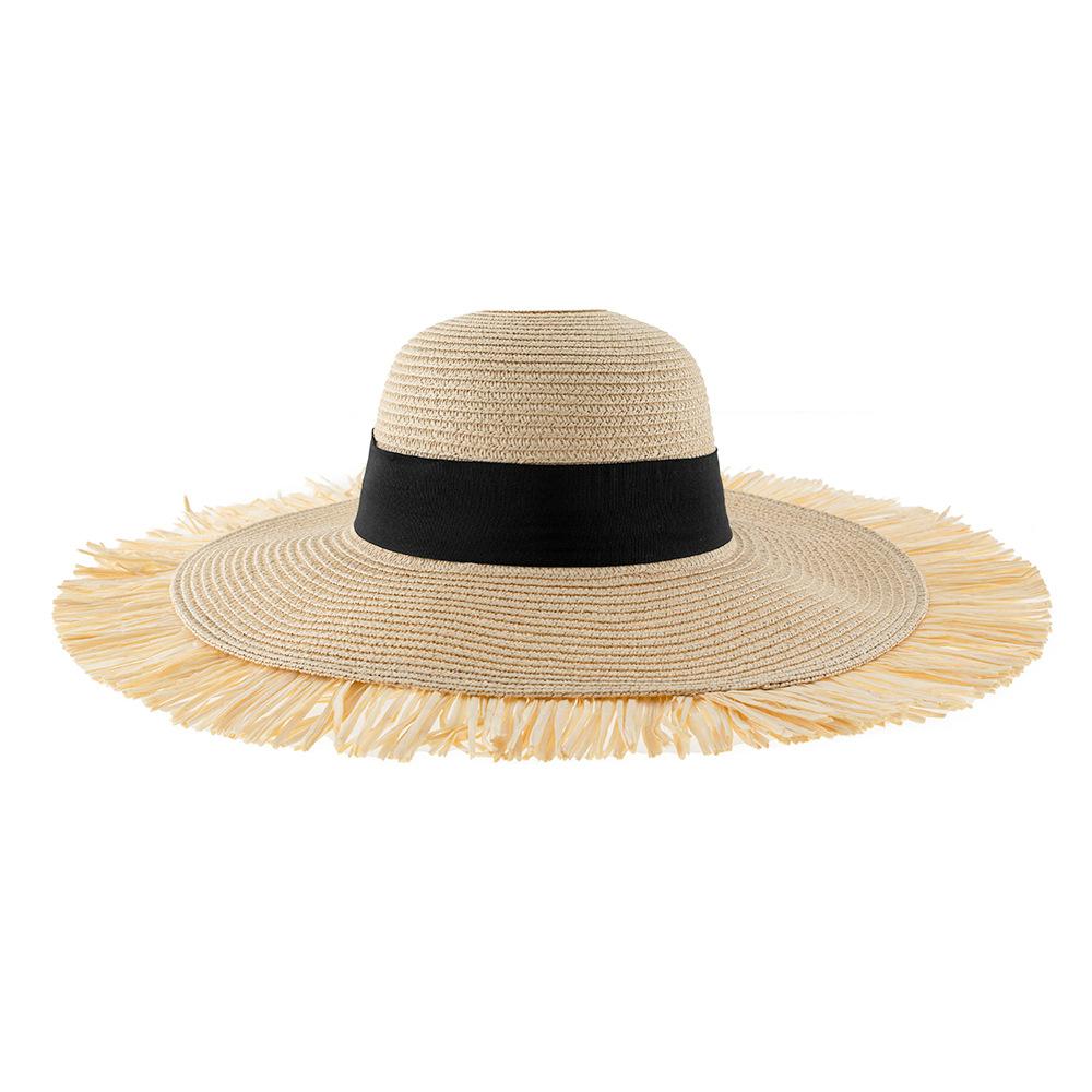 

Hat Women s Summer Big Brim Straw Hat Vacation Sunscreen Sun Hat Seaside Beach Hat Big Head Circumference Face Cover Sun Hat Average size