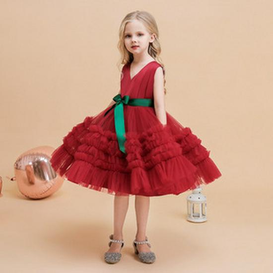 Rochie Formală de Prințesă pentru Fete: Ținută de nuntă pentru domnișoara de onoare, Costum de gazdă pentru prima aniversare, Fustă bufantă pentru vară