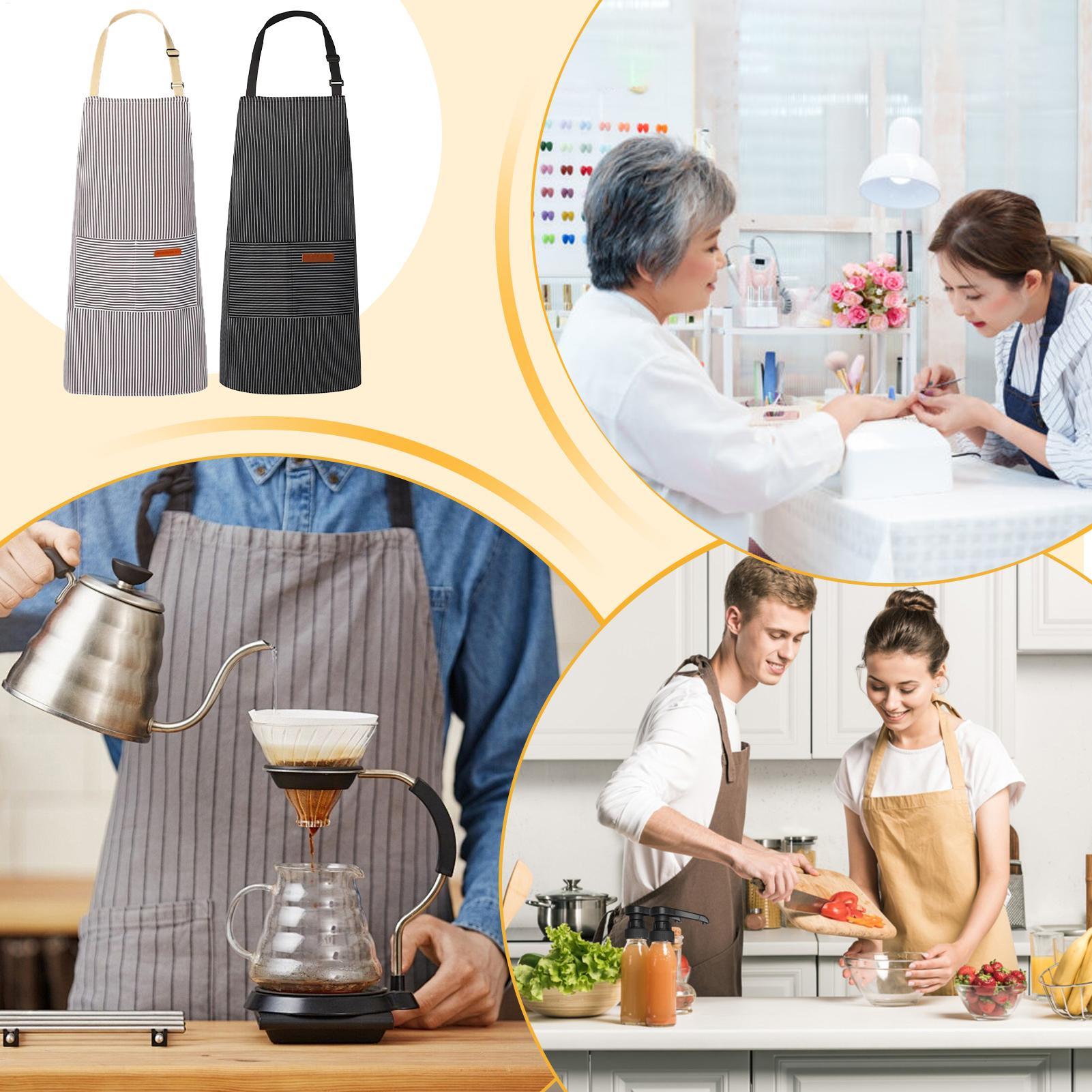 

Aprons With Pockets 2 Pieces Household Chores Wear Kitchen Apron With Double Pockets For Waiters Nail Technicians Stylist Baking China Mainland
