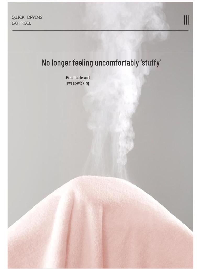 Women's Thickened Winter Hooded Bathrobe - Absorbent Coral Fleece Bath Towel with Long Sleeves and Bath Skirt