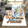 Soccer Fun Bluey Customized Name Floor Mat Design for Dormitory Decorate Room Outdoor Entryway Antislip Carpet Anime Office Decor