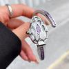Bracciale Serpente Multicolore Orologio al Quarzo Incrostato di Diamanti Testa di Serpente Colorata Quadrante Nascosto Movimento al Quarzo Orologio da Donna
