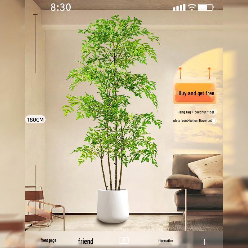 Nandina Luxury Artificial Tree - Indoor Floor Decoration & Bionic Green Plant Potted Ornament