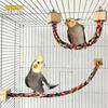 Wood Pet Bird Bite Toys Elastic Parrot Climbing Toys New Cotton Rope Toys