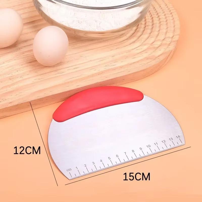 Cortador de Pastelería de Acero Inoxidable Rascador de Masa de Harina Picador Escala Cortador de Masa para Pizza Mango Cómodo Herramientas de Cocina para Hornear