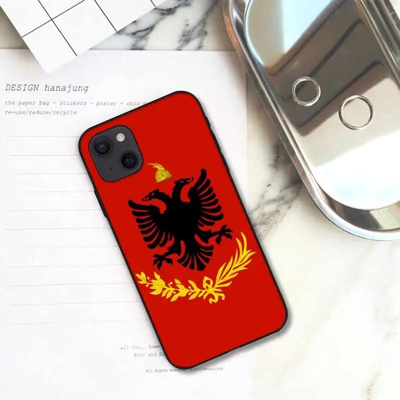 RUICHI Albania Flag Phone Case For iPhone 11 12 Mini 13 Pro XS Max X 8 7 6s Plus 5 SE XR Shell