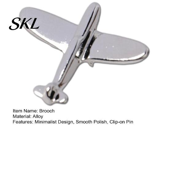 Brooch Men Suit Brooch, Airplane Design Lapel Pin with Clip-on Pin, Formal Wear Smooth Polished Alloy Badge for Casual Accessory Cardigan