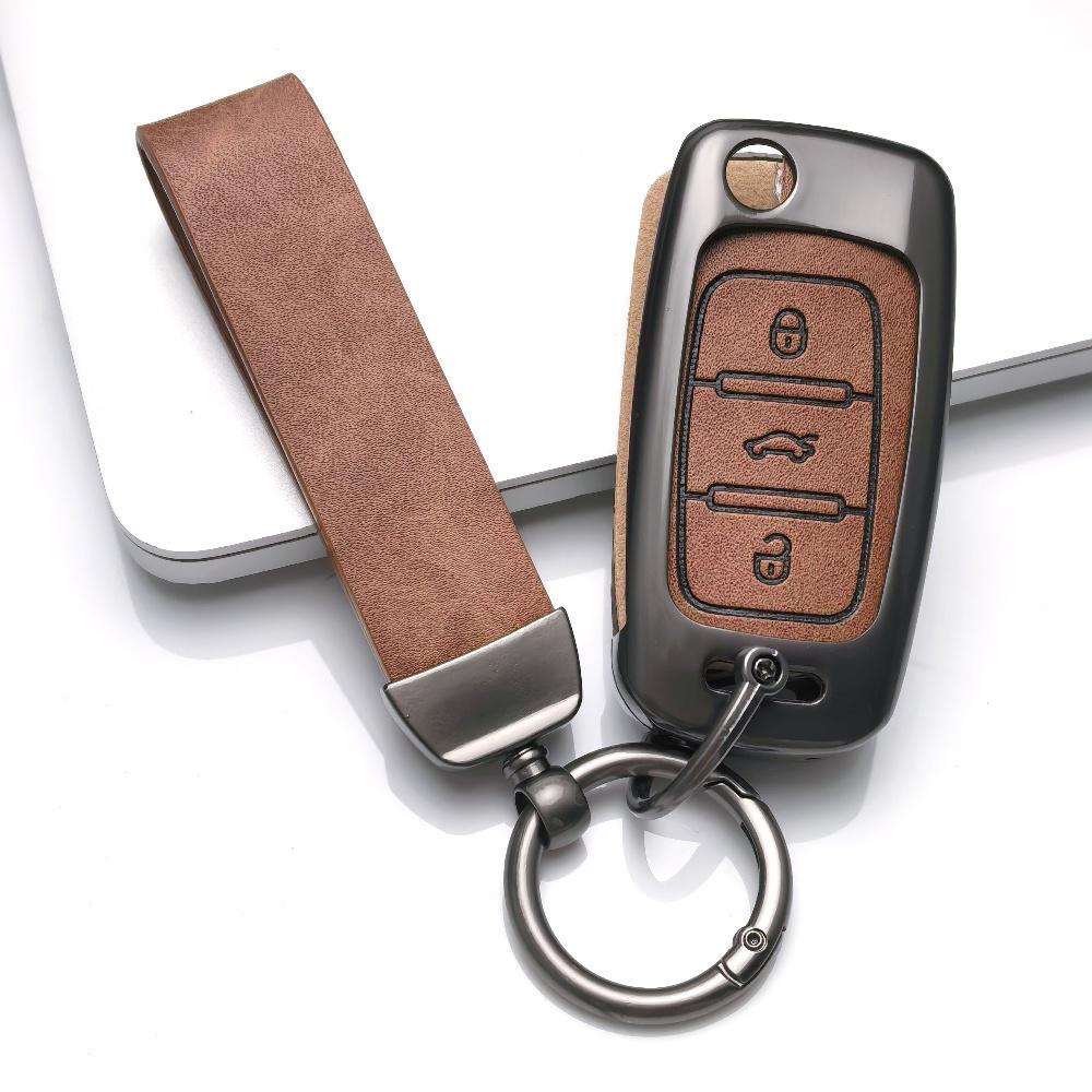 Zinc Alloy For Vw Volkswagen Polo Golf Passat Beetle Tiguan Jetta Seat Leon Altea Skoda Octavia Kodiaq Car Key Case Cover