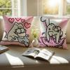 Funny Style Simons Cat Pillow Case Anti-dustmite Pillowcase Invisible Zipper Silky Short Plush Sofa Cushion Cover
