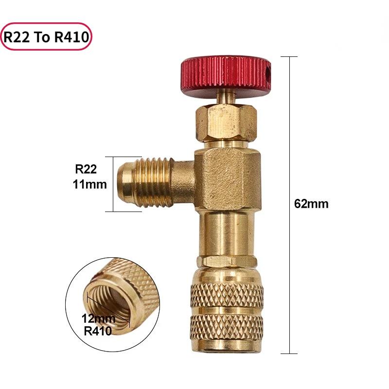 Supapă de siguranță pentru lichid R410A R22 Refrigerant pentru aer condiționat Adaptor de siguranță 1/4" Reparații aer condiționat și fluor