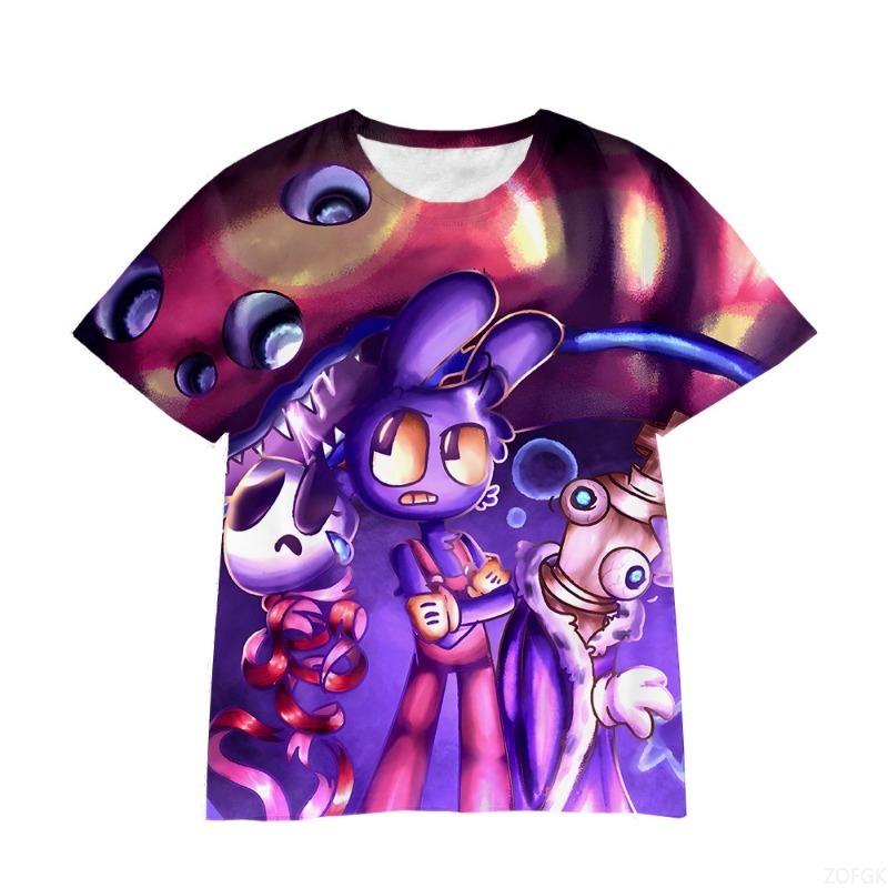 Trendiges Mädchen Zirkus Serie Kurzarm Casual Rundhals T-Shirt Sommer Kinderbekleidung