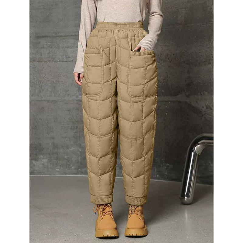 Women Warm Pants Lightweight Down Cotton Loose Large Size Casual Warm Harem Pants Warm Women's Pants
