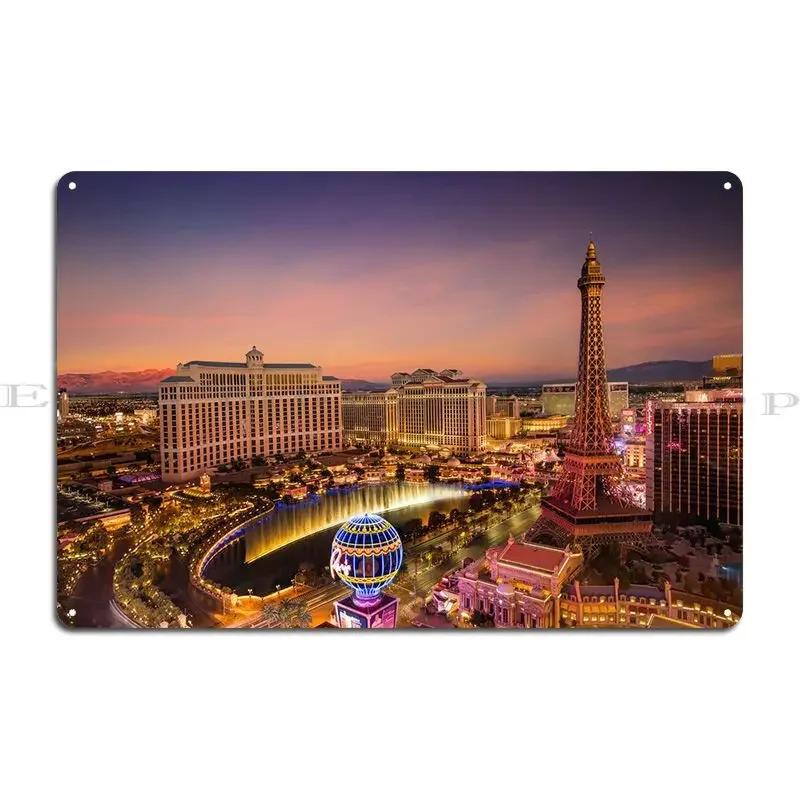 Las Vegas City Usa Metal Plaque Poster Create Cave Garage Personalized Club Tin Sign Poster 20x30cm(7.8x11.8inch)