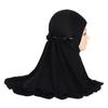 With Crinkles Ruffled Hem Hijab Soft Turban Caps Elegant Girl's Head Scarf  Eid Al-Fitr