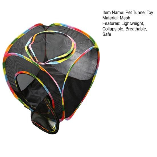 Mesh Pet Tunnel Toy Collapsible Cat Tunnel Tube Tent Safe Breathable Mesh Enclosure for Small