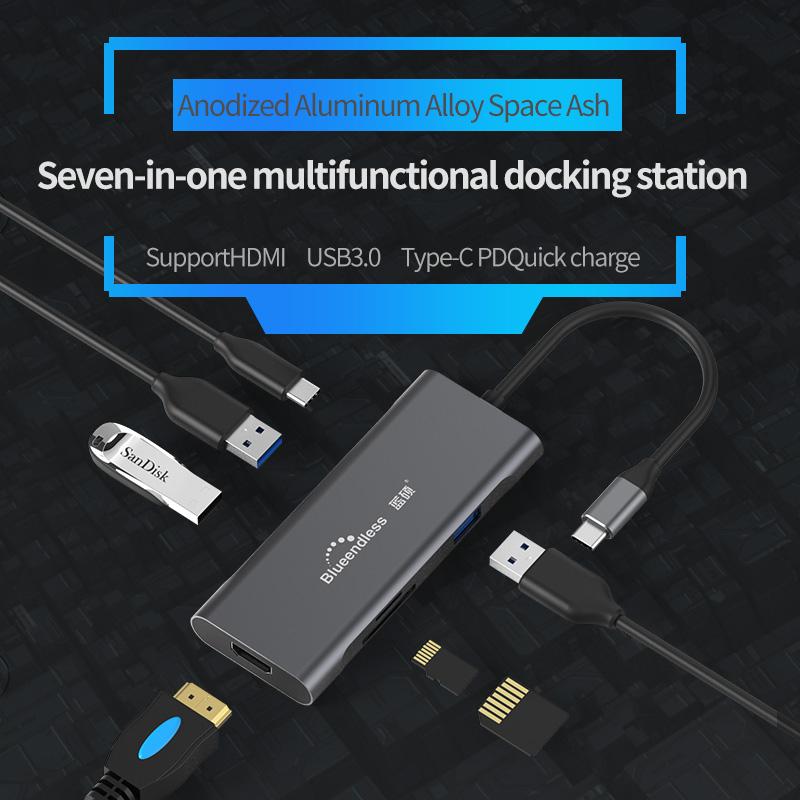 Multi Usb 3.0 Port 4k Vga Adapter To Splitter 3 Port Usb Hub Usb-c  Pd Charing Type C For Macbook Usb Hub Laptop Docking Station
