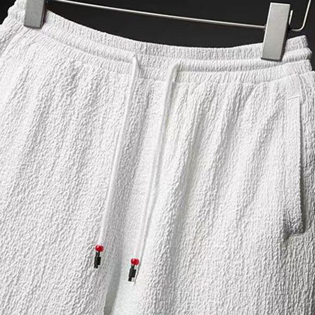 BREAORTION Summer Short Sleeve Sportswear Summer and Long Cool to the Loose Plus Size Men's Set, Sweatshirt, T-Shirt, Pants, Lightweight, Touch,