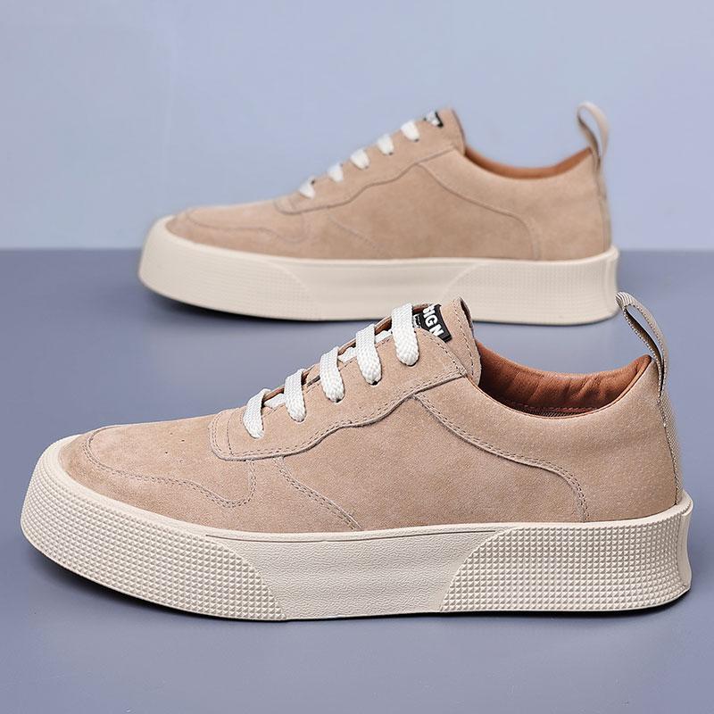 New Design Men Sneakers Suede Leather Men Casual Shoes Comfy Vulcanize Footwear Walking Flats Fashion Outdoor Male Driving Shoes
