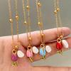 Retro Gold Tulip Flower Drip Oil Necklace for Women - Simple, Fashionable, and Unique