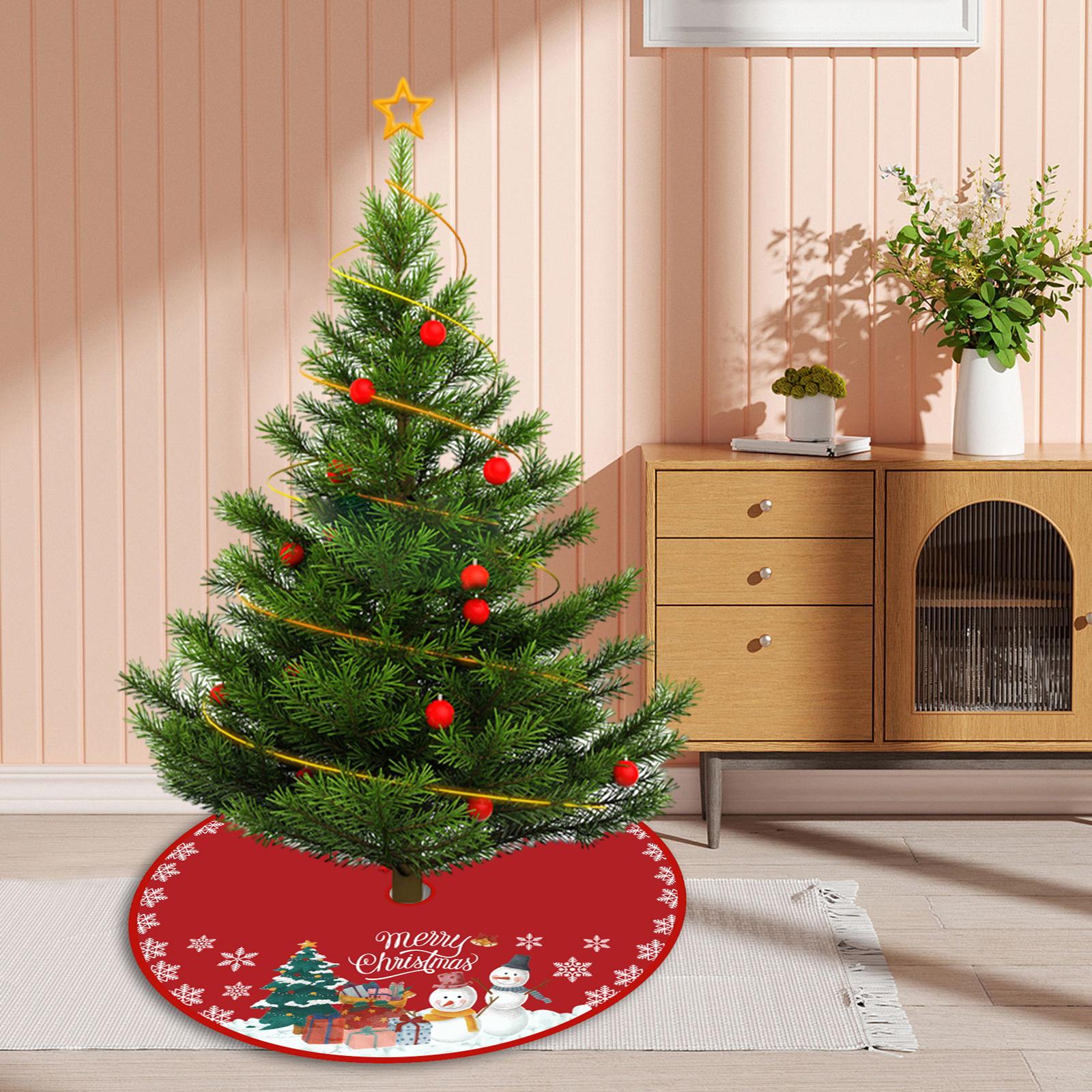 

Christmas Tree Skirt 90cm Round Christmas Decoration Christmas Tree Apron for Outdoor Indoor Home Decor Holiday Party New Year