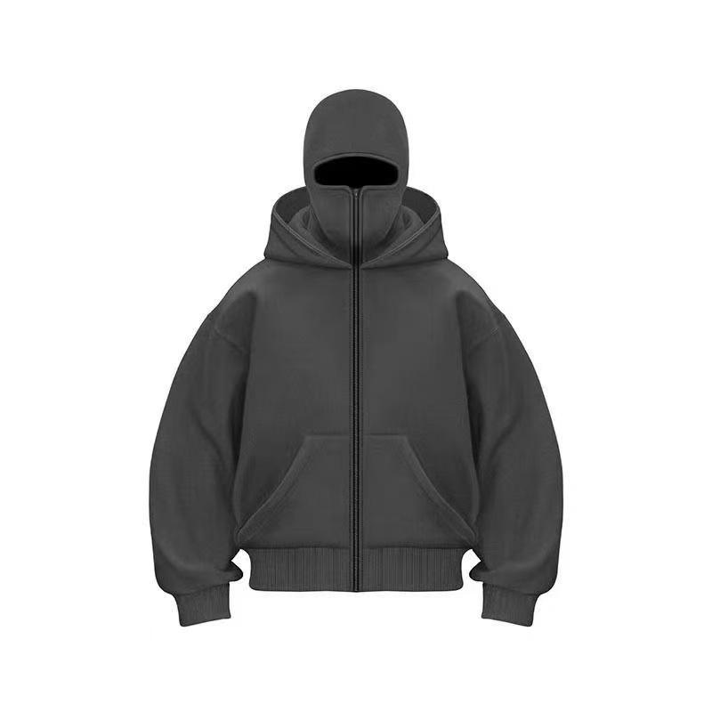 Unisex Double Hood Fleece Zipper Jacket for Spring, Autumn, and Winter