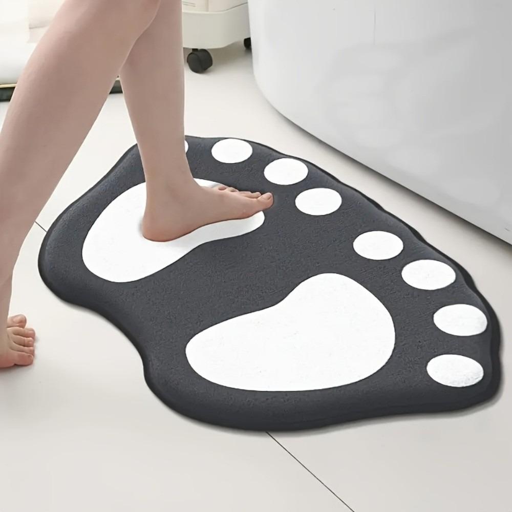 

Cartoon Footprint Bath Mat 40*60cm Dirt-scraping Surface Entrance Mat Washable Water Absorption Floor Rug Home Decoration серый