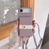 Crossbody Lanyard Mirror Leather Phone Case for IPhone 17 Air 16E 15 14 Plus 13 12 11 Pro Max Wallet Card Holder Anti Fall Cover