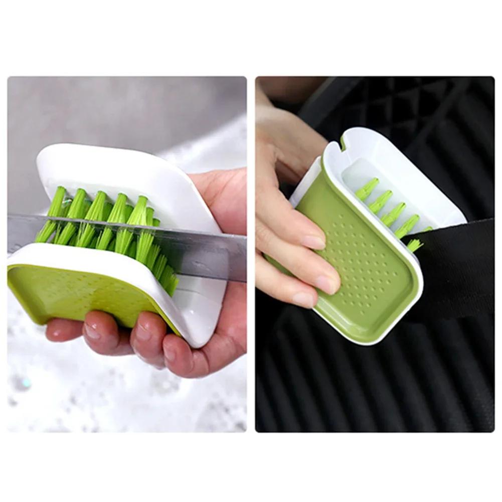 Car Seat Belt Cleaning Brush Double Sided U Type Automotive Safe Belt Washing Tool Folding Tray Sponge Blade Brush