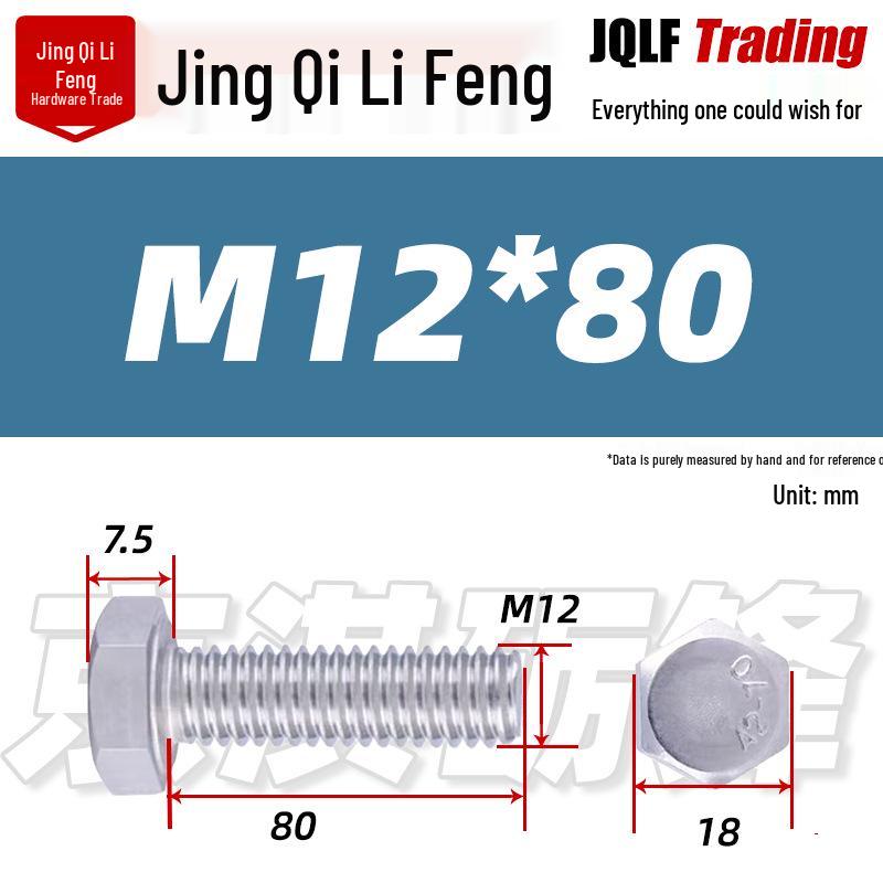 201 Stainless Steel Hex Head Full Thread Bolt: Wear & Corrosion Resistant, M4-M14 for Aerospace Machinery