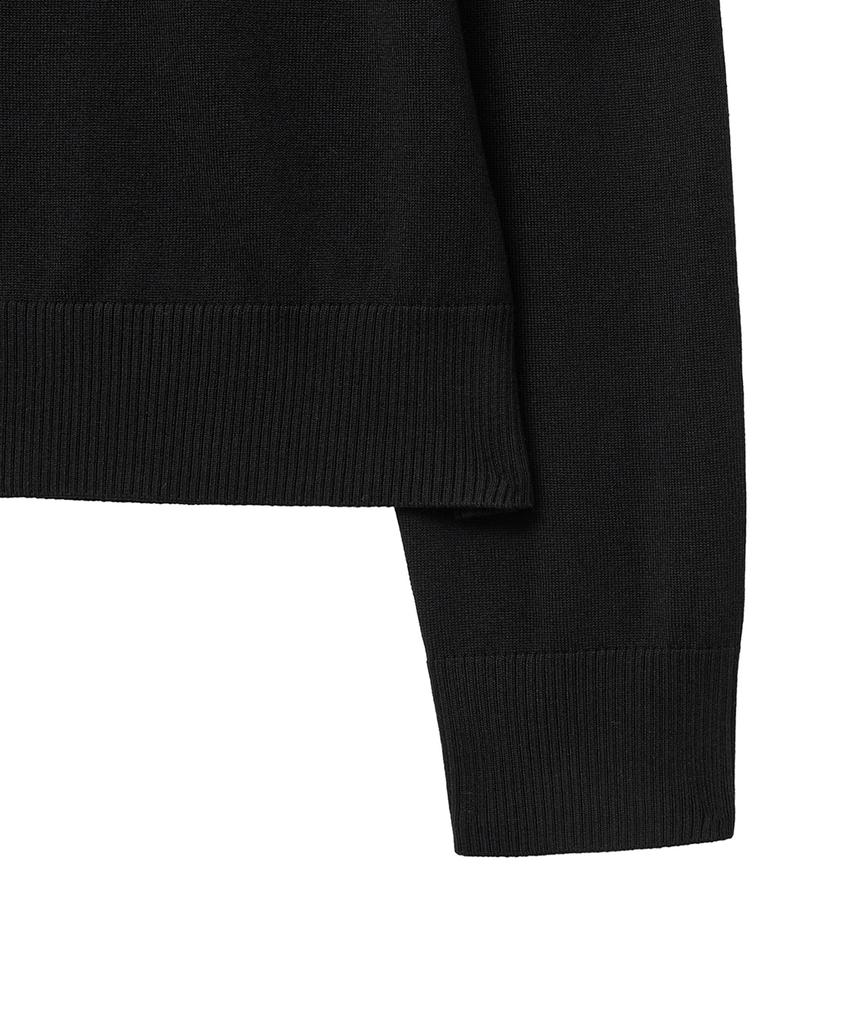 NOIRER Silky V-Neck Knit (Black)