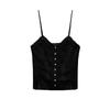Spring New Women's Clothing Pure Desire Style Laminated Decoration Embroider Cotton Tulle Sling Tops 0881073