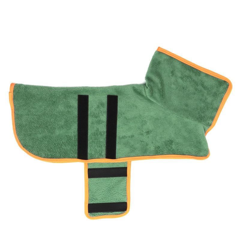 

Pet dog quick-drying bath towel strong absorbent dog bathrobe medium and large dog bath quick-drying soothing clothing fine fiber absorbent Xs (for 7.5kg and under) зелений