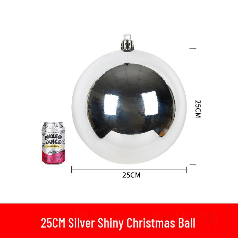 Silver Glitter Christmas Hanging Ornaments: Shiny Plastic Balls 6-30CM for Festive Decorations