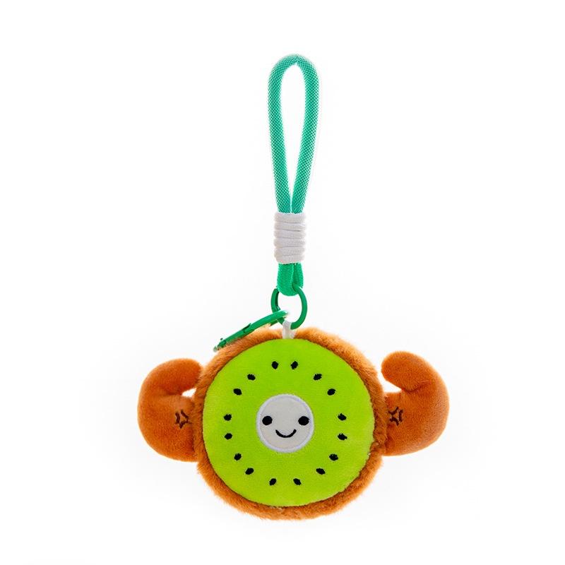 Cute Fun Plush Exercise Fruit Keychain Cartoon Simulated Fruit Stuffed Doll Backpack Pendant Decorative Key Chain Accessories