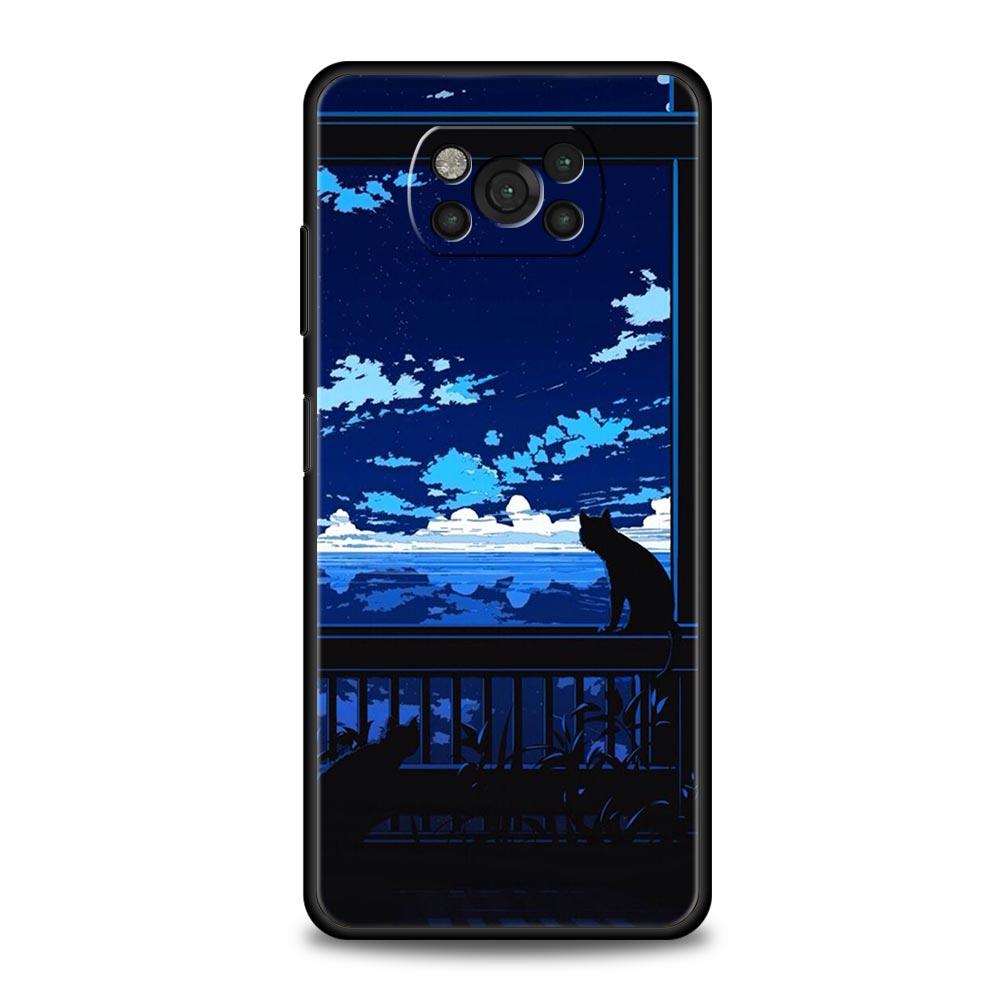 Black Cat Cartoon Cute Phone Case For For Xiaomi Poco X5 Pro X4 X3 NFC F5 Pro F4 F3 GT M5 M4 Pro 5G M3 C51 C50 C55 Soft Cover