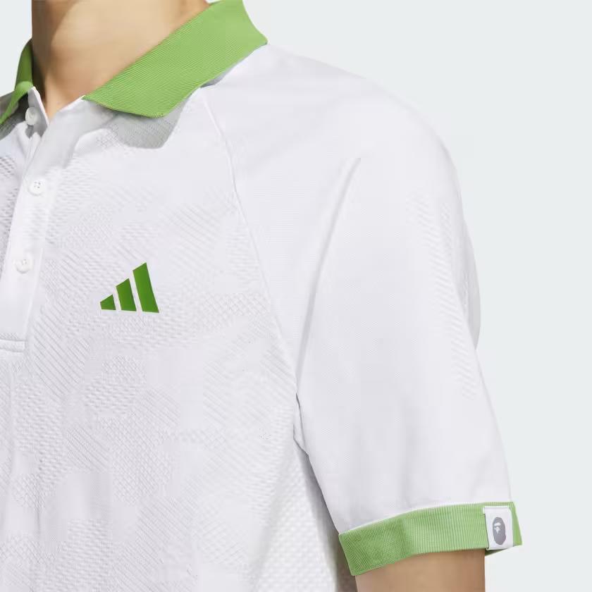 BAPE X Adidas Golf Relaxed Fit Polo White Men Streetwear IQ3680