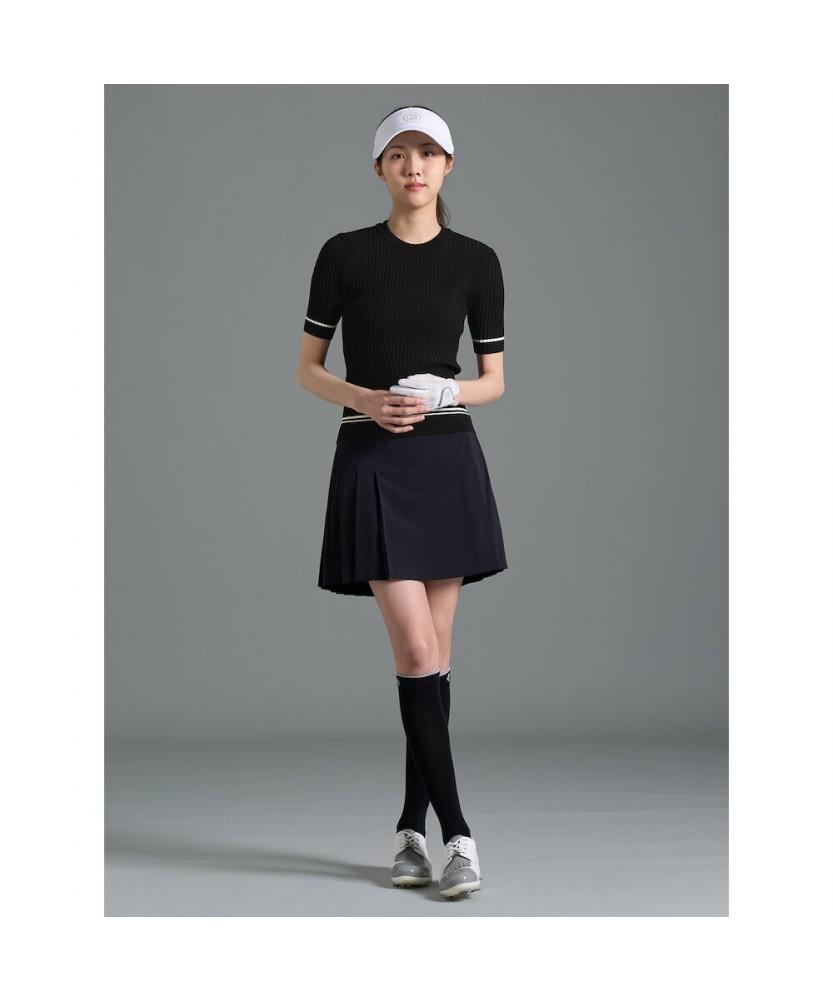 BEANPOLE GOLF [B_Under] Women'S Ribbed Mix Short Sleeve Pullover - Black