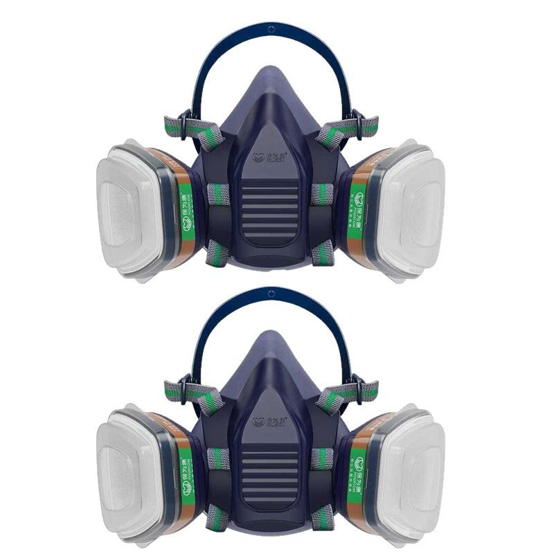 Противогаз Полумаска Защита Лица Промышленный Респиратор для Распыления Краски с Фильтрами от Химических Органических Паров Защитная Маска Противогаз
