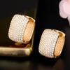 Cao Shi Women’s Full Diamond Square Earrings - Shiny, Chic and Versatile