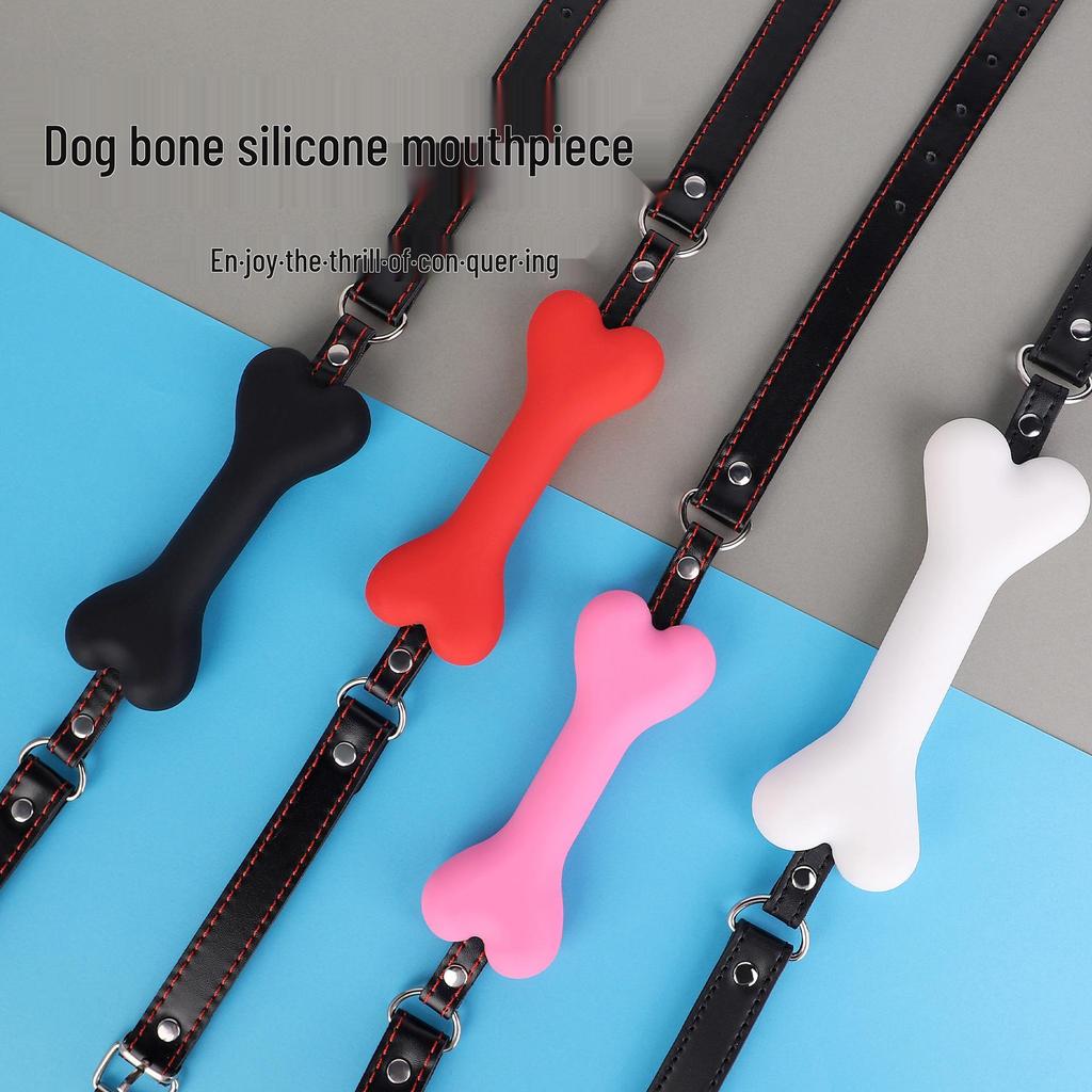 Silicone Dog Bone Ball Gag - Adult Female Training Toy