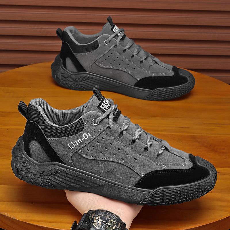 

2026 Autumn New Men s British Retro Style Low Top Casual Single Shoes Fashi Trend Versatile Cofmortable N Slip flat Sneakers 39 серый