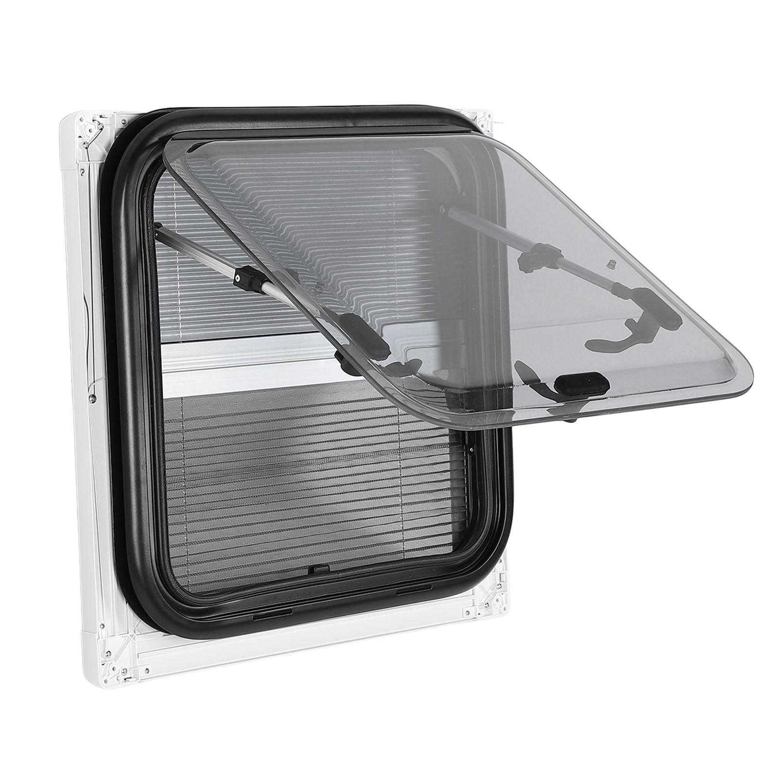 

Окно для выхода из автодома 18x18 дюймов Двухслойное закругленное окно с толкателем Шторка от солнца Сетка для автодома Кемпера Мобильного