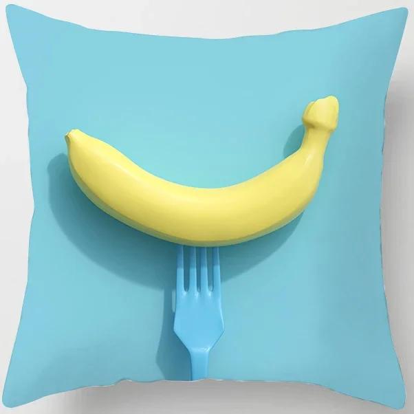 Peach Skin Pillowcase Home Decor  Candy Color Macaron Print Car Sofa Pillow Cushion Cover